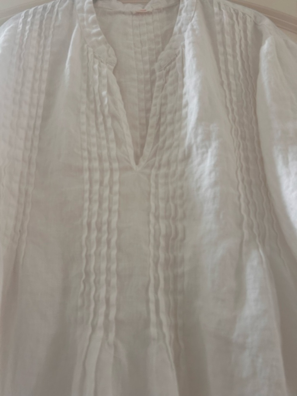 Dolma 100% Linen Pintucked Tunic with roll up sleeves. Coastal. Beach. EUC. XL - Picture 6 of 12